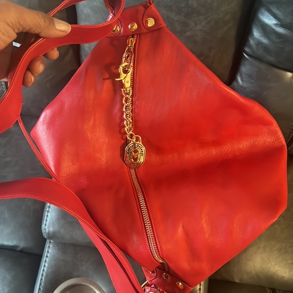 Beautiful red Leather Bag Made in Italy - Picture 6 of 11